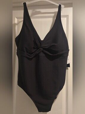 Land's End Black One-Piece Plus Sized Swimsuit